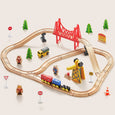 Tiny Land® Wooden Track Trains 55 Pcs