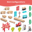 Tiny Land® Wooden Train Set for Children 39 Pcs
