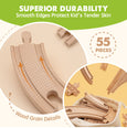 Tiny Land® Wooden Track Trains 55 Pcs