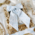 Blue Toile Sailor Pearl Bow