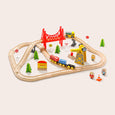 Tiny Land® Wooden Train Set 110 Pcs