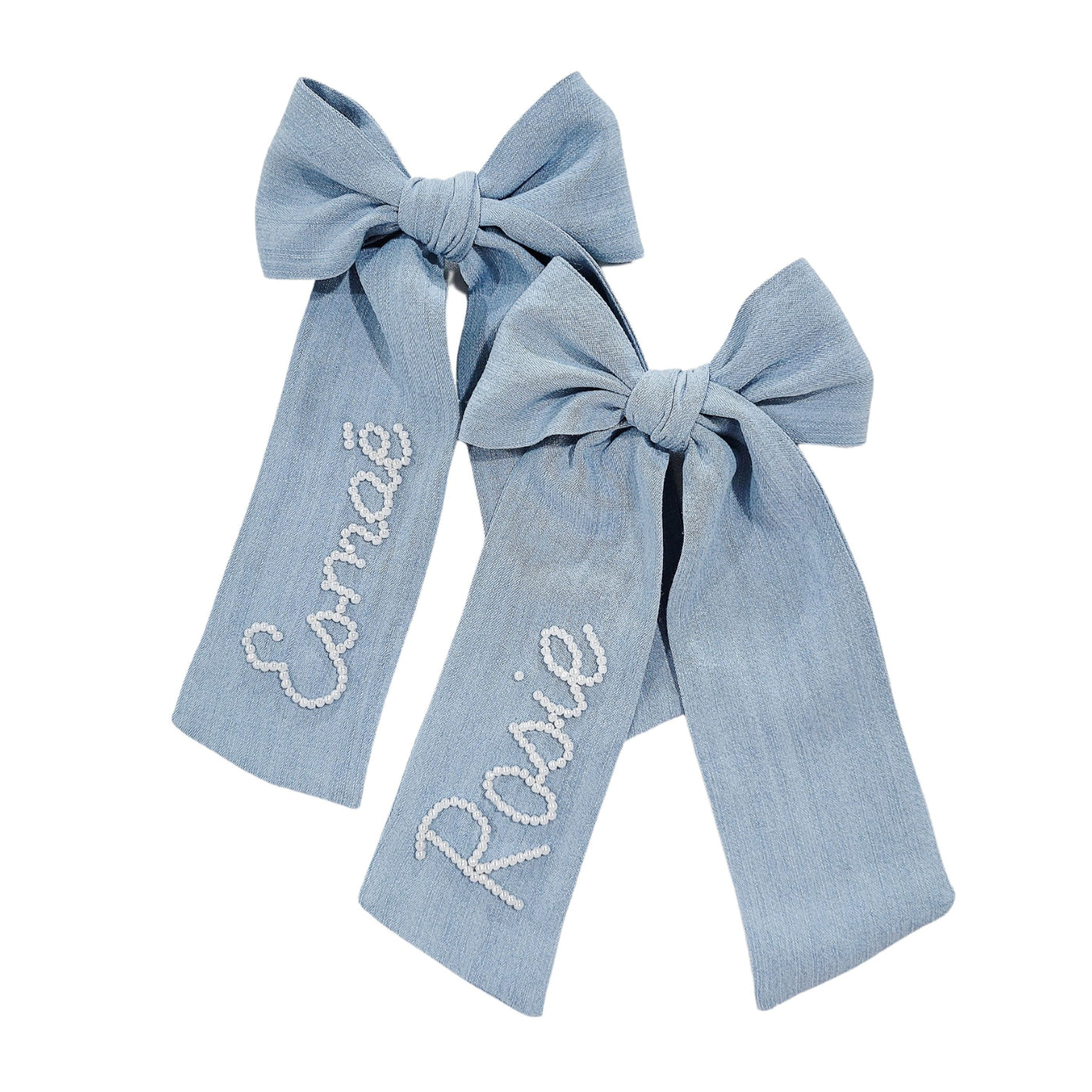 Light Pearl Wash Denim Bow