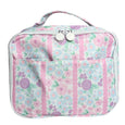 Floral print with pink straps nylon lunch or toiletry bag 