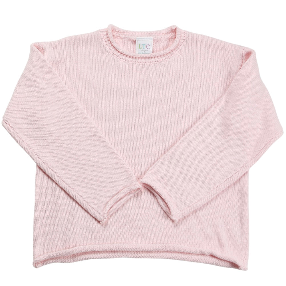 girl's pink roll neck sweater
