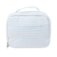 Light blue checkered toiletry or lunch vinyl bag for kids