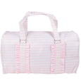 Pink checkered duffel bag with ruffles 