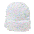 Small backpack with a floral pattern on a white background