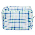 Plaid print everything bag with zipper closure