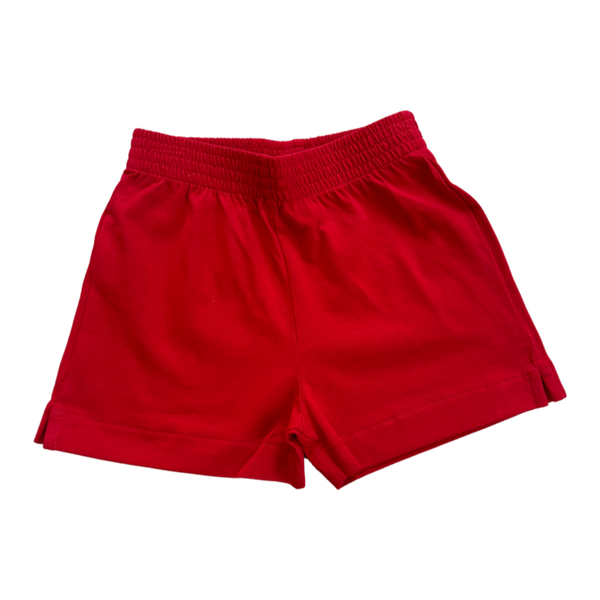 red jersey shorts
