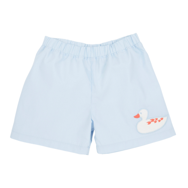shelton shorts in buckhead blue with duck applique