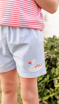 shelton shorts in buckhead blue with duck applique
