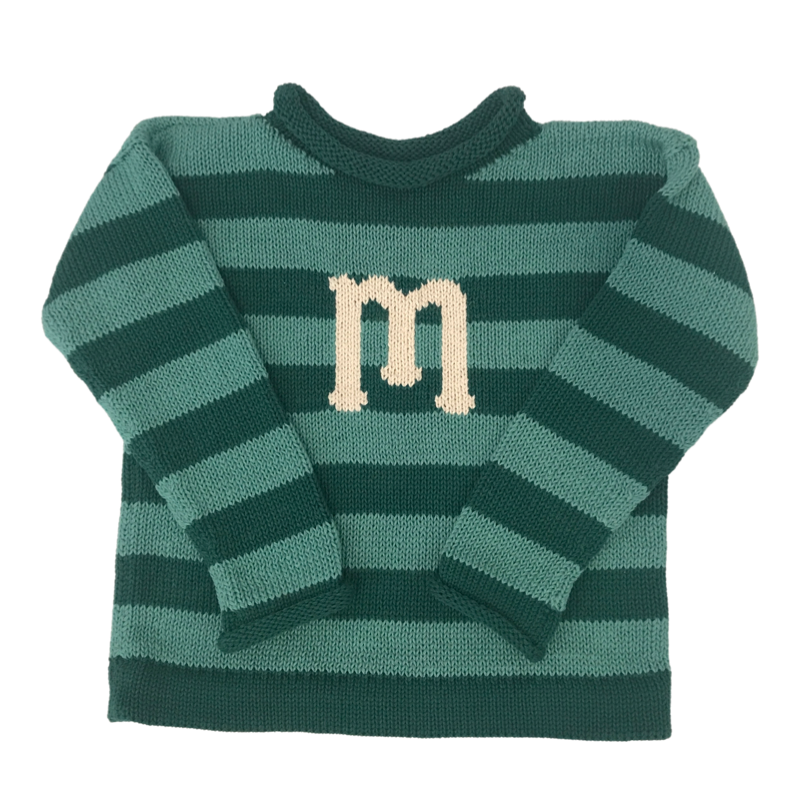 stripe letter sweater
