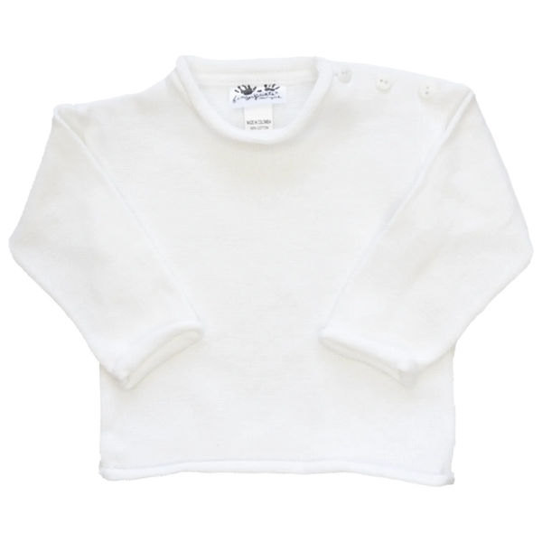 white roll neck sweater - LAST ONE, SZ 12M