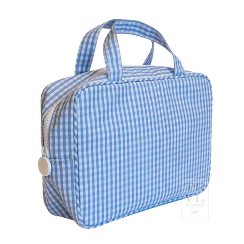 sky gingham carry on